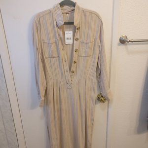 Free People Audrey Stripe Midi Shirtdress NO BELT